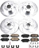 Power Stop K7063 Z23 Evolution Sport Front & Rear Brake Kit- Brake Rotor and Carbon-Fiber Ceramic Brake Pads