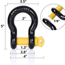 INCLAKE Tow Strap Recovery Kit-3'' x 10ft (30,000 lbs. Break Strength) +3/4" D Ring Shackles （62,831 LBS Break Strength）(2pcs.)-Heavy Duty Recovery Kit -Off Road Towing Accessory for Jeeps & Trucks