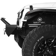 Hooke Road Front Bumper with Winch Plate & 4X LED Lights & D-Rings for 07-18 Jeep Wrangler JK & Unlimited
