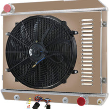CoolingCare All Aluminum Radiator+ 16 inch Fan w/Shroud+ Fan Relay Kits for 1961-1966 Chevrolet C&K Series 10 20 30 (4Rows 62MM Core)