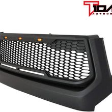 Tidal Replacement Tundra ABS Grille Upper Front Hood Grill - Matte Black - With Amber LED Lights for 14-20 Tundra