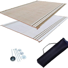 RV Patio Mat: 9x18 Extra-Wide Desert Sands Beige RV Mat (Bag and Stakes)