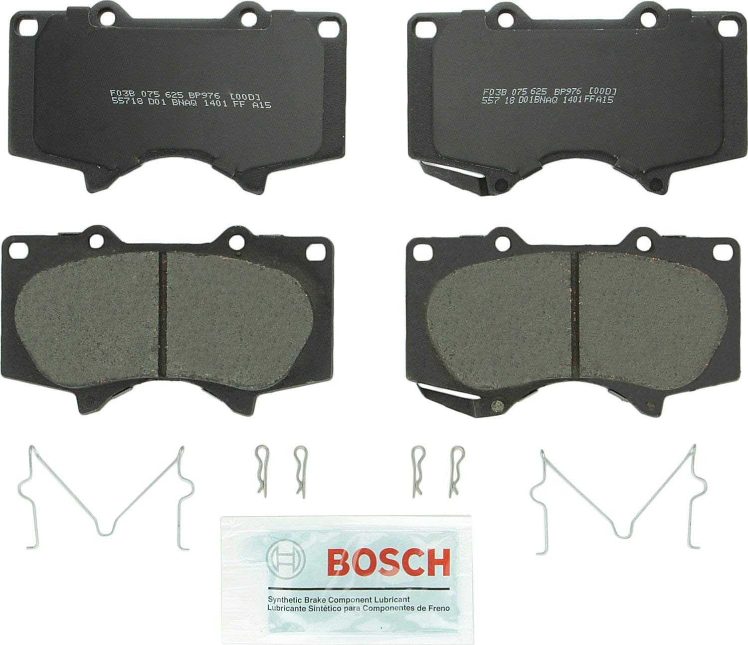 Bosch BP976 QuietCast Premium Disc Brake Pad Set For: Lexus GX460, GX470; Mitsubishi Montero, Montero Sport; Toyota 4Runner, FJ Cruiser, Sequoia, Tacoma, Tundra, Front
