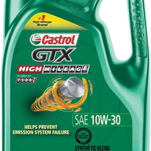 Castrol 03110 GTX High Mileage 10W-30 Synthetic Blend Motor Oil, 5 Quart
