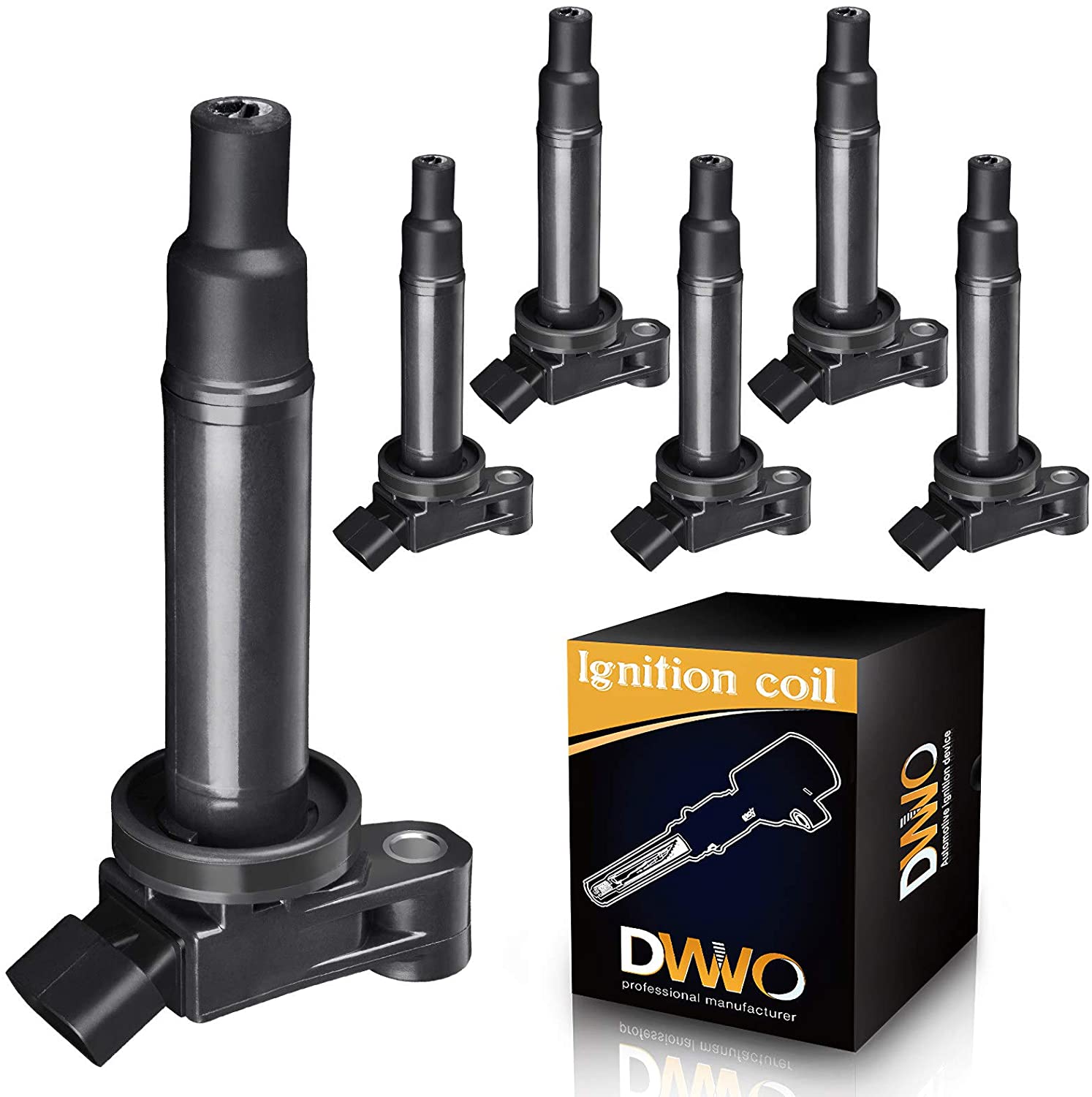 Ignition Coil Pack Compatible with Toyota Avalon Camry Highlander Sienna, ES300 RX300 1999-2003 3.0L V6 - Set of 6