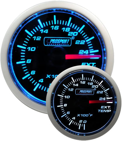 Exhaust Gas Temperature Gauge- Electrical Blue/white Performance Series EGT 52mm (2 1/16