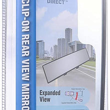 Dependable Direct Universal 12 Inch Interior Clip On Panoramic Rearview Mirror - Clear Tint - Wide Angle - for use in Car, SUV, Truck