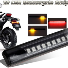 Partsam Universal LED Strip for Motorcycle License Plate Tail Brake Stop Turn Signal Light Strip 32LED 8" Flexible Third Brake Light for Motorbikes ATV Scooters