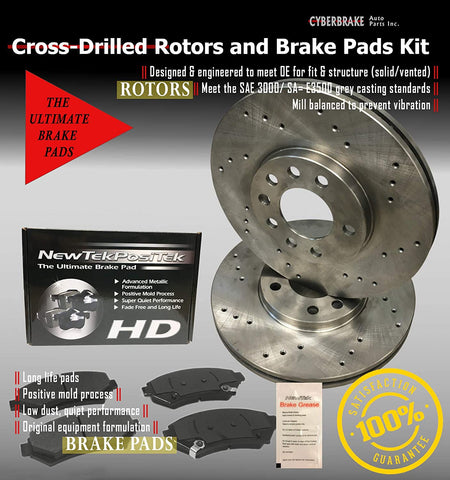 DK1604-7D Rear Drilled Rotors and Ultimate HD Semi-Metallic Brake Pads