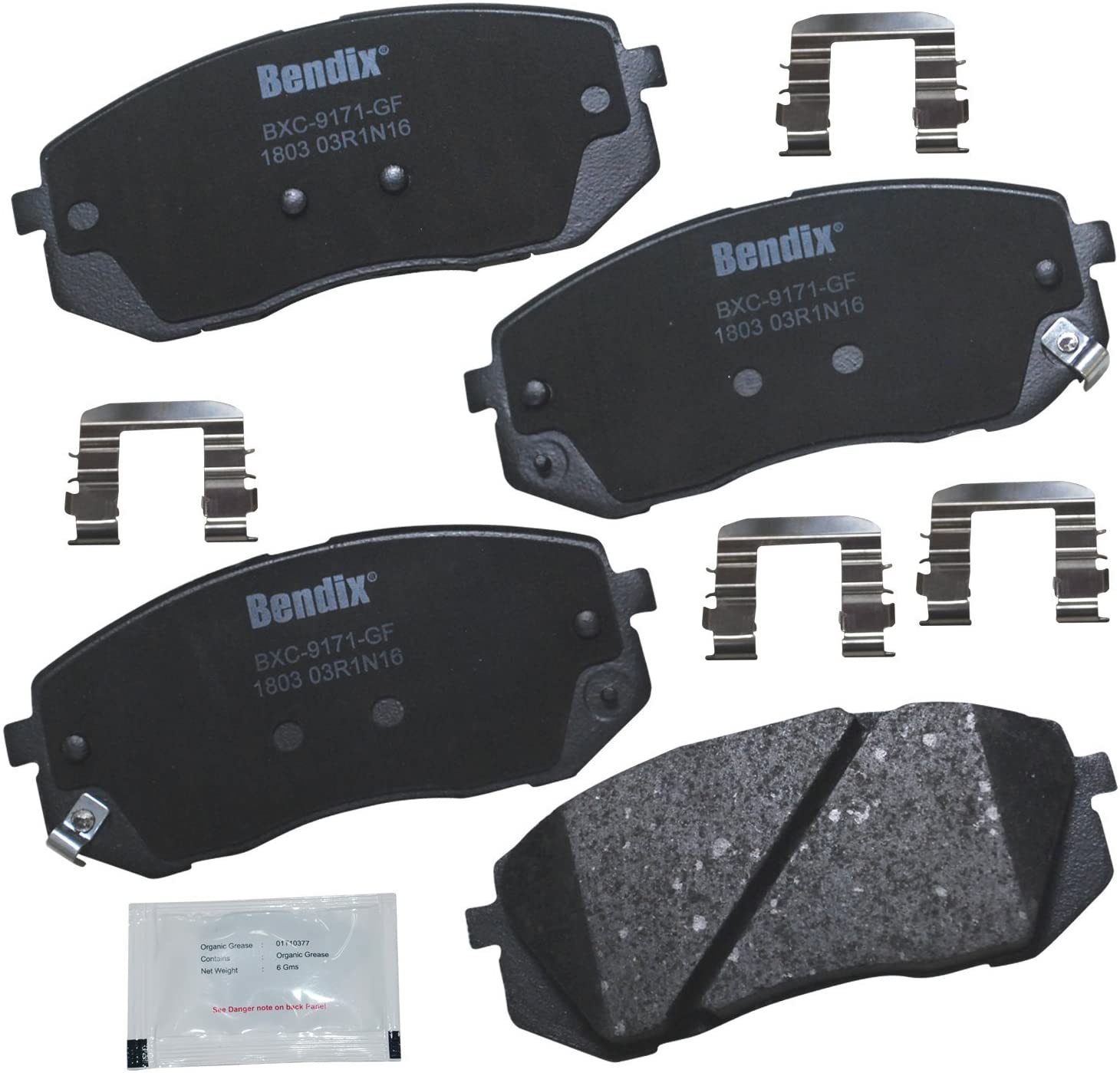 Bendix Premium Copper Free CFC1803 Ceramic Brake Pad (with Installation Hardware Front)