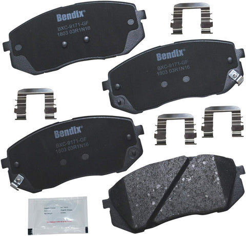 Bendix Premium Copper Free CFC1803 Premium Copper Free Ceramic Brake Pad (with Installation Hardware Front)