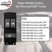 Driver Side Master Power Window Switch Gray | for 1999 2000 2001 2002 Chevy Silverado GMC Sierra 1500, 2500, 2500 HD, 3500 2-Doors Pickup Truck | Replace # 15047637