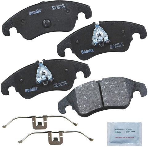 Bendix Premium Copper Free CFC1322 Premium Copper Free Ceramic Brake Pad (with Installation Hardware Front)