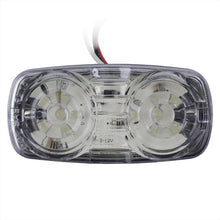 Partsam 5pcs 4" x 2" Rectangle Double Bullseye Red Led Side Marker Clearance Lights Clear Lens 12 Diodes 3 wires Auxiliary Stop Turn Signal Running Brake Tail Lights Dual Modes Waterproof 12V Sealed