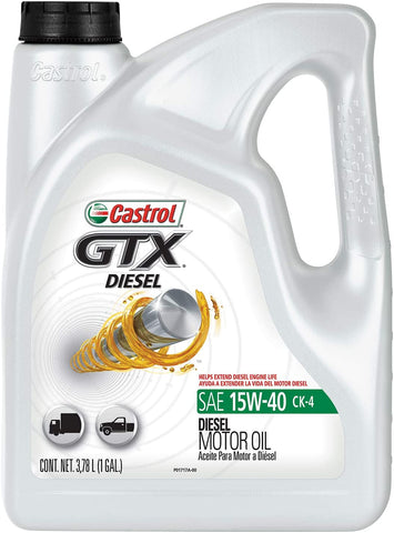 Castrol 03849 GTX Diesel 15W-40 Motor Oil, 1 Gallon, 3 Pack