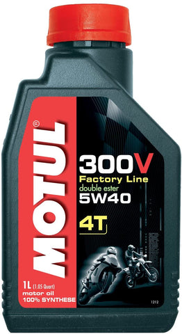 Motul 300V 4T Factory Line 5W40 Synthetic Motorcycle Oil 1L (Pack of 2)