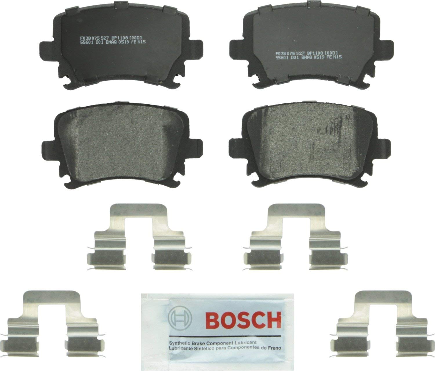 Bosch BP1108 QuietCast Premium Semi-Metallic Disc Brake Pad For: Audi A3, A4, A6, TT, Quattro; Volkswagen: CC, Eos, Golf, GTI, Jetta, Passat, R32, Rabbit, Tiguan, Rear