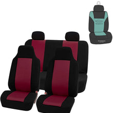 FH Group FB102114 Classic Cloth Seat Covers (Red) Full Set with Gift – Universal Fit for Cars Trucks & SUVs