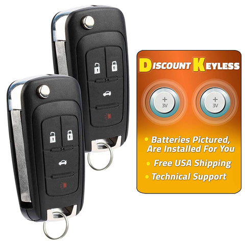 Discount Keyless Replacement Uncut Car Remote Fob Key Combo Compatible with OHT01060512 (2 Pack)