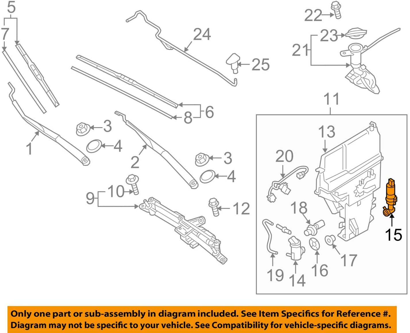 HYUNDAI OEM Genesis Headlight Head Light lamp-Washer Pump 985102B700