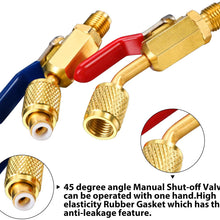 7 Pieces Air Conditioning Refrigerant Angled Compact Ball Valve 1/4 Inch SAE for R410A R134A R12 R22 AC HVAC and R410A Adapter 5/16 Inch SAE Female to 1/4 Inch SAE Male Flare for Mini Split System