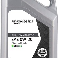 AmazonBasics Full Synthetic Motor Oil, SN Plus, 0W-20, 5 Quart
