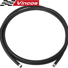 10 Ft 6AN AN6 Black Nylon And Stainless Fuel Oil Gas Line Hose