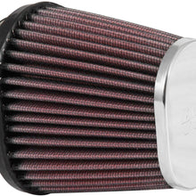 K&N Universal Clamp-On Air Filter: High Performance, Premium, Washable, Replacement Filter: Flange Diameter: 2.125 In, Filter Height: 4 In, Flange Length: 0.625 In, Shape: Oval Straight, RC-2890