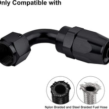 EVIL ENERGY 6AN Straight Swivel Hose End Fitting for Braided Fuel Line Aluminum Black 2PCS