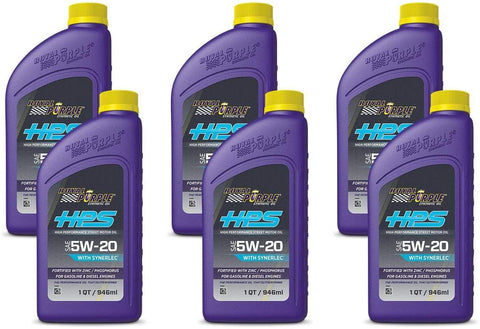 Royal Purple HPS 5W20 High Performance Engine Oil, 6 Quart Case