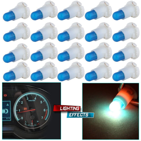 cciyu 20 Pack Ice Blue T4/T4.2 Neo Wedge Halogen Bulb Replacement fit for Dash A/C Climate Control Instrument Cluster Panel Dashboard Gauges Light
