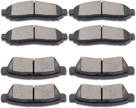 Scitoo Ceramic Discs Brake Pads Kits, 8pcs Disc Brake Pad Set fit 2005-2017 Nissan Frontier,2005 2008-2015 Nissan Xterra,2009-2012 Suzuki Equator,Front and Rear
