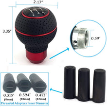 Thruifo 5 Speed Gear Stick Shifter Head, Leather & Aluminum MT Car Shift Knob Fit Most Automatic Manual Vehicles, Red