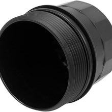 X AUTOHAUX Black Oil Filter Cap Cover 11427521353 Replacement for BMW E60 E63 E64 E65 E66 E53 E70 X5