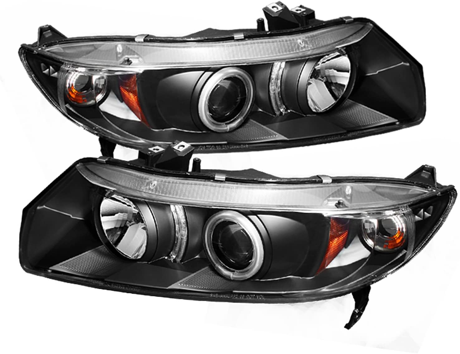 Spyder 5079565 Honda Civic 06-08 2Dr Projector Headlights - CCFL Halo - Black - High H1 (Included) - Low H1 (Included) (Black)