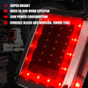 Xprite Smoke Lens Red LED Tail Light w/Turn Signal & Back Up & Smoke 3rd LED Brake Light Assembly For Jeep Wrangler JK JKU 2007-2018
