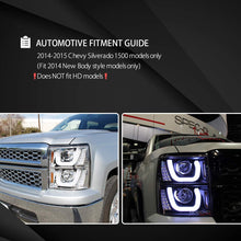 Autozensation For Chevy Silverado 1500 Black LED Signal Halo Projector Headlights