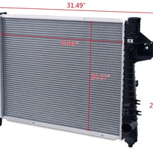 Full Aluminum Radiator Replacement 2813 Compatible For Dodge Ram 1500 2500 3500 2004-2009 Silver