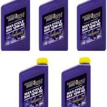 Royal Purple 01315 Max-Cycle Synthetic Motorcycle Oil 10W-40 for Highly Stressed Engines/Transmissions - 1 qt Case of 5