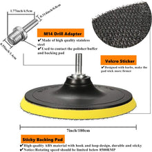 Sisha 7" Polishing Pads Set, 5Pcs Wool and Sponge Buffing Pads with M14 Adapter for Sanding, Polishing, Waxing, Sealing Glaze (Sticky Backing Pad Included)