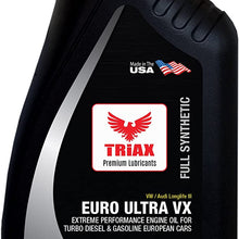 Triax Ester Full Synthetic Euro Ultra VX 5W-30 - Compatible with VW 507.00/504.00, VW Audi 502.00, 505.01, BMW LL-04, Porsche C30, ACEA C3, Mercedes 229.51, 229.5, 229.31 (1 Quart)