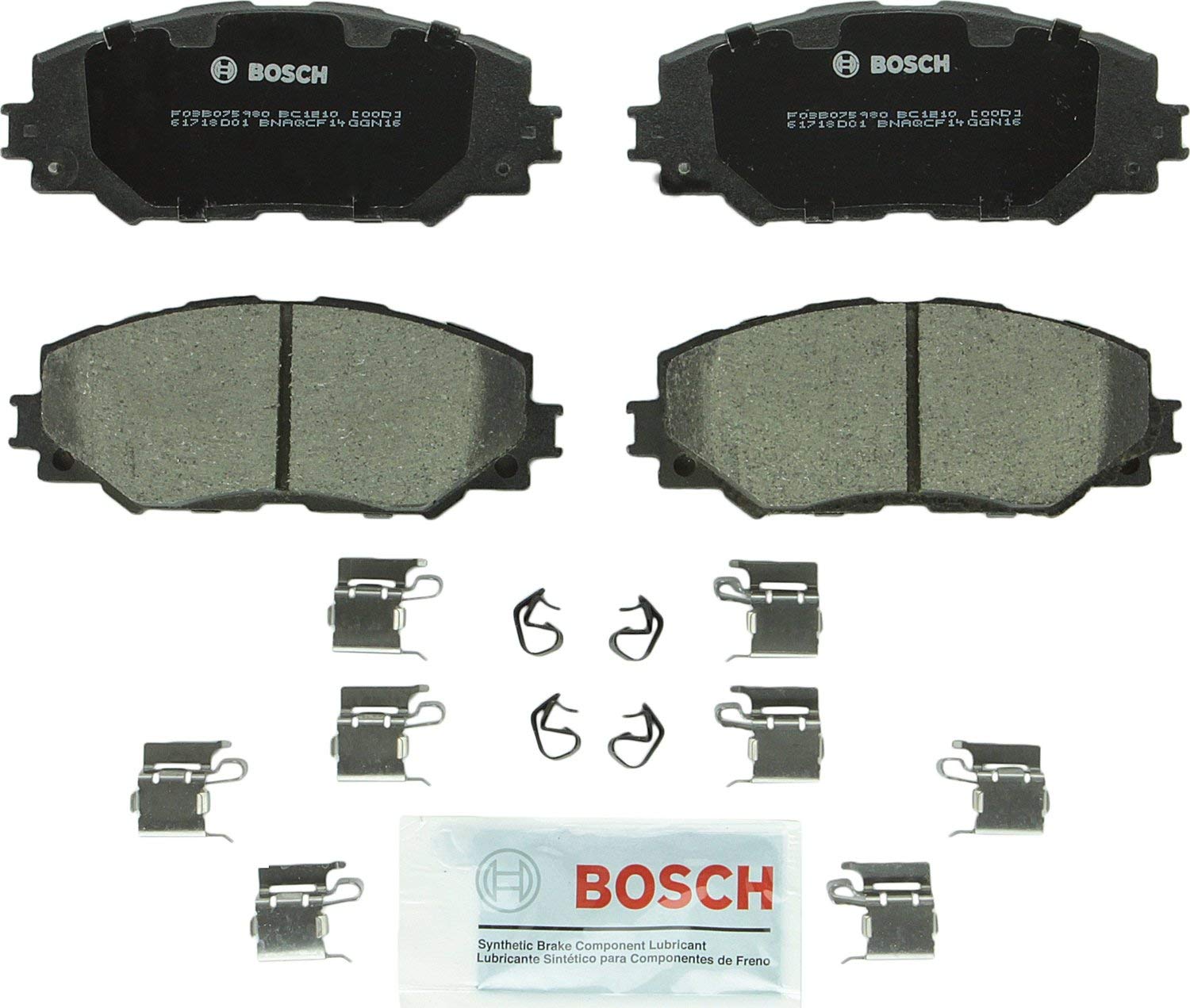 Bosch BC1210 QuietCast Premium Ceramic Disc Brake Pad Set For: Lexus HS250h; Pontiac Vibe; Scion xB, xD; Toyota Corolla, Matrix, Prius V, RAV4, Front