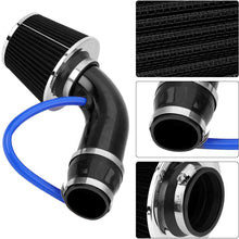 Qiilu 76mm 3 Inch Universal Car Cold Air Intake Filter Aluminum Induction Hose Pipe Kit (Black)
