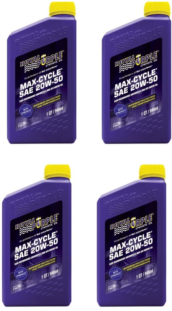 Royal Purple 01316 4 1-Quart Bottles of Max-Cycle Synthetic Motorcycle Oil 20W-50