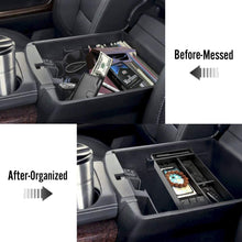 Center Console Organizer for 2019 Chevy Silverado 1500 / GMC Sierra 1500 and 2020 Chevy Silverado/GMC Sierra 1500/2500 HD/3500 HD ABS Tray Armrest Secondary Storage (Full Console w/Bucket Seats ONLY)