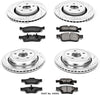 Power Stop K5955 Front & Rear Brake Kit with Drilled/Slotted Brake Rotors and Z23 Evolution Ceramic Brake Pads