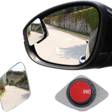LivTee Blind Spot Mirror，Rhombus Shaped HD Glass Frameless Convex Rear View Mirror with wide angle Adjustable Stick for Cars SUV and Trucks, Pack of 2