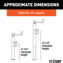 CURT 28350 Weld-On Pipe-Mount Swivel Trailer Jack, 5,000 lbs. 10-3/4 Inches Vertical Travel