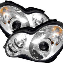 Spyder 5011251 Mercedes Benz C-Class 01-05 4 Dr Only Projector Headlights - Halogen Model Only (Not Compatible With Xenon/HID Model) - LED Halo - Black - High H1 (Included) - Low H7 (Included)