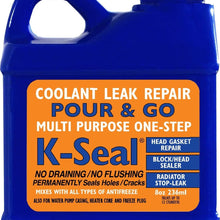 K-SEAL Coolant Leak Repair, ST5501 8oz, Multi-Purpose Formula Stops Leaks in the Radiator, Head Gasket, Block, Water Pump Casing, Heater Core, and Freeze Plug - Pour and Go - Trade Trusted-Stop Leak